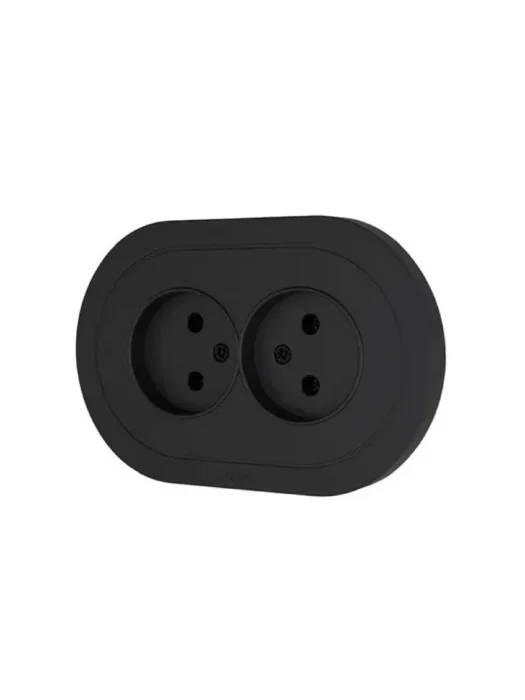 Розетка 2-м СП OSEN без заземл. ПБТ круглая механизм черн. бархат LEZARD 744-4200-128B