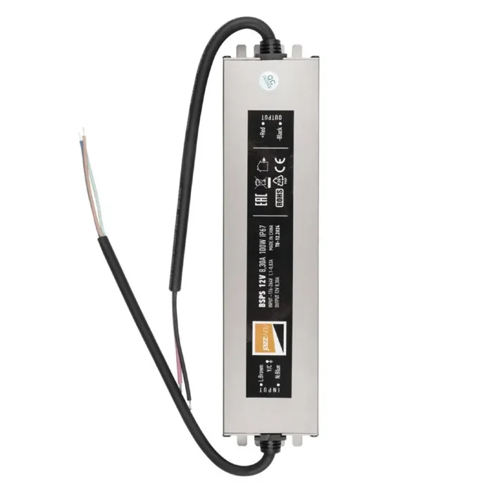 Блок питания для светодиодной ленты 100Вт 8.3А 12В IP67 BSPS влагозащ. метал. JazzWay 3329280A