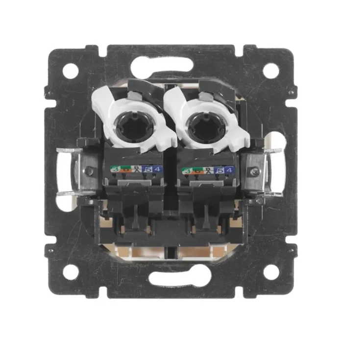 Розетка компьютерная 2-м СП Valena RJ45 кат.5E UTP на захватах механизм бел. IEK 774231