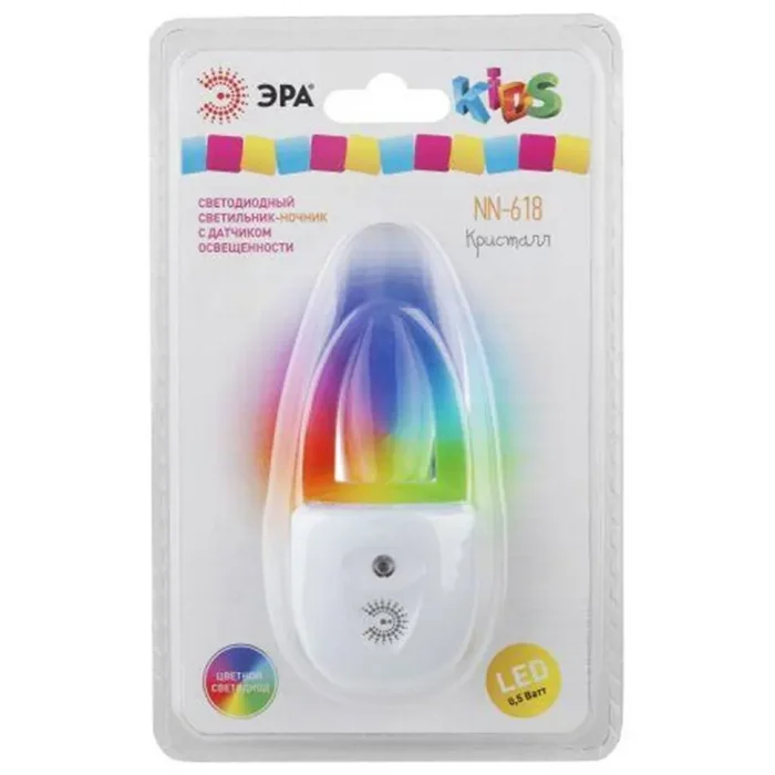 Светильник NN-618-LS-W ночник "Кристалл" от сети с сенсором бел. ЭРА Б0019102