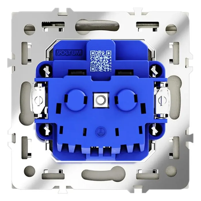 Розетка 1-м СП S70 16А с заземл. защ. шторки + крышка механизм сталь Voltum VLS040305