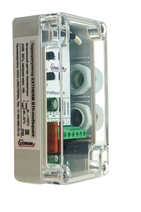 Термостат внешний для управления системой электрообогрева на кровлях/площадках со встроен. датч. температуры Extherm Th-roof-box