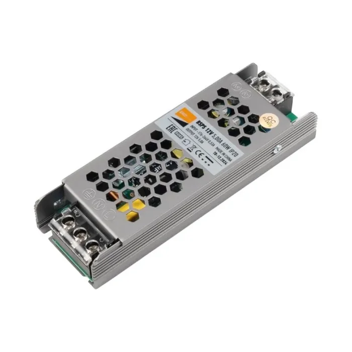 Блок питания для светодиодной ленты 60Вт 5А 12В IP20 BSPS метал. JazzWay 3329327A
