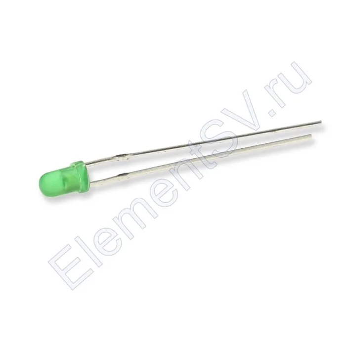 Светодиод ICL-3mm LE66 (green, 2000-3000 mcd, diffuse)