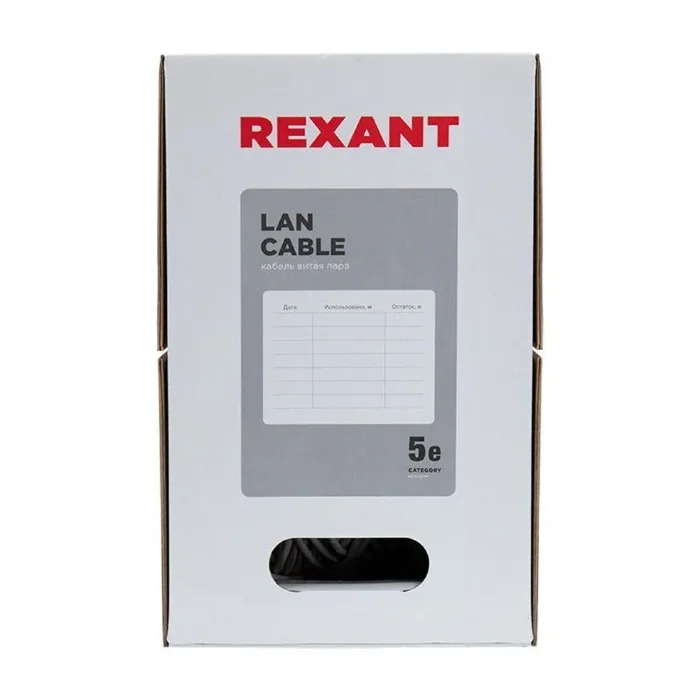 Кабель витая пара U/UTP кат.5E 4х2х24AWG LSZH нг(А)-HF INDOOR SOLID медь оранж. 305м (м) Rexant 01-0049