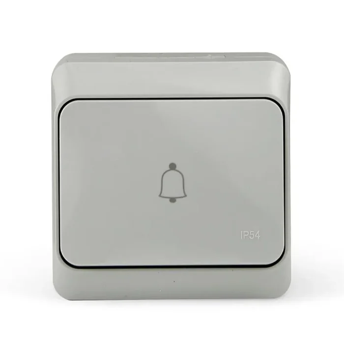 Кнопка звонка ОП Nix 10А IP54 250В сер. TOKOV ELECTRIC TKE-NX-DB-C06-IP54